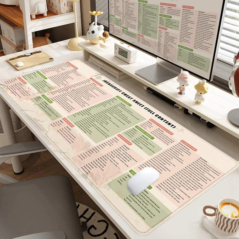 لوحة ماوس جاف سكريبت، قاعدة مطاطية كبيرة، ملحقات مكتبية، حافة مخيطة غير قابلة للانزلاق، لوحة مكتب باللغة الإنجليزية والإسبانية والفرنسية