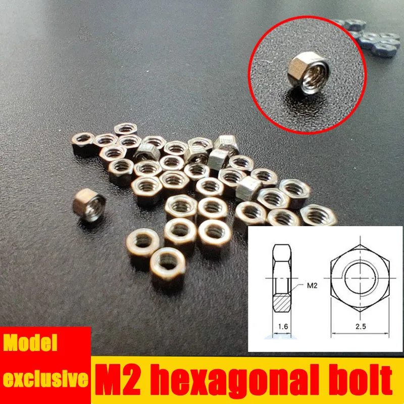 Model-specific Non-standard Simulation Screw M2 Hexagonal Bolt M2 Nut Hexagonal Ring Bolt for 1/14 Tamiya RC Truck Trailer Parts