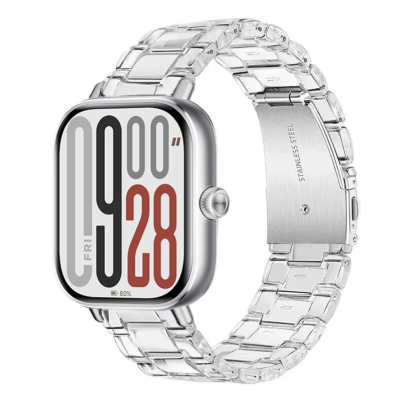 Cinturino in resina trasparente colorata per Redmi Watch 5 4 Smart Watch Bracciale per Xiaomi Mi Band 9 Pro/8 Pro Cinturino da polso sostitutivo