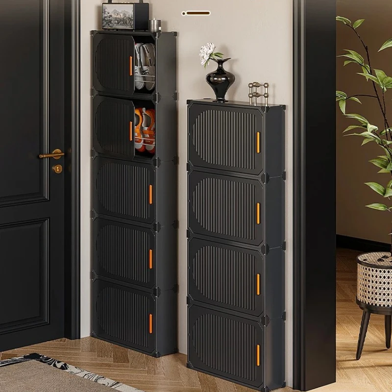 

‌ Ультратонкий шкаф для обуви — компактный органайзер для прихожей, узкая закрытая полка для обуви для небольших помещений, настенная простая сборка