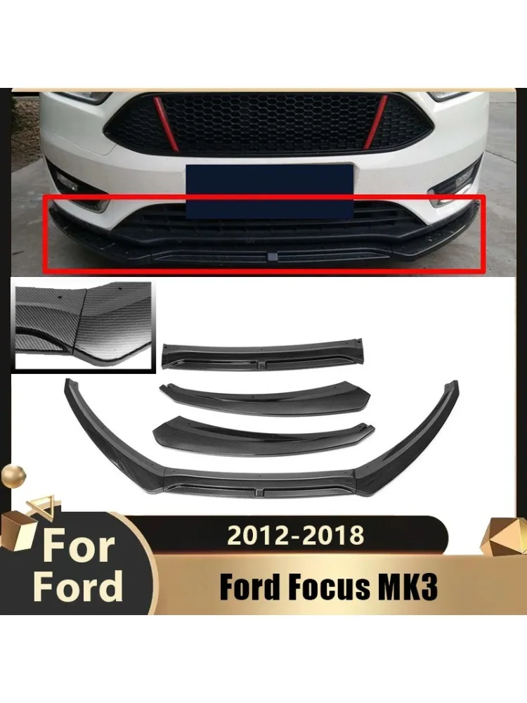 Voor Ford Focus MK3 2012 2013 2014 2015 2016 2017 2018 Voorbumper Lip Spoiler Side Splitter Guard Protector Lagere surround - afbeelding 2
