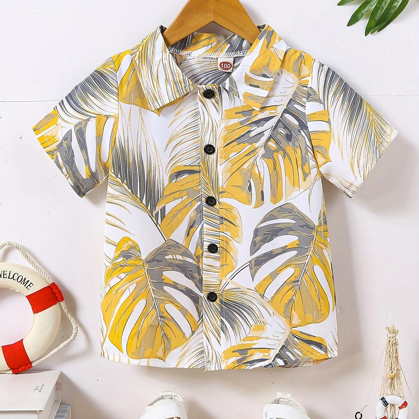 2024 Kids Clothes Boy Summer Shirt Beach and Palm Tree Theme Graphic 3D Print Shirt Casual Lightweight Short Sleeve Tee Shirt