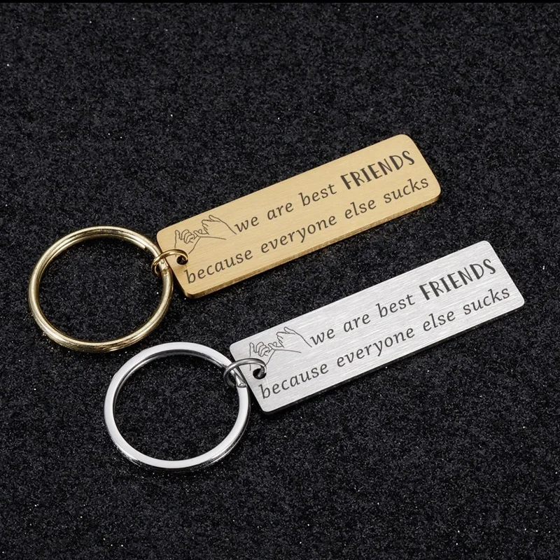 Friendship Keyring,Pinky Promise Keychain,Best Friends Gift,We Are Best Friends Because Everyone Are Sucks