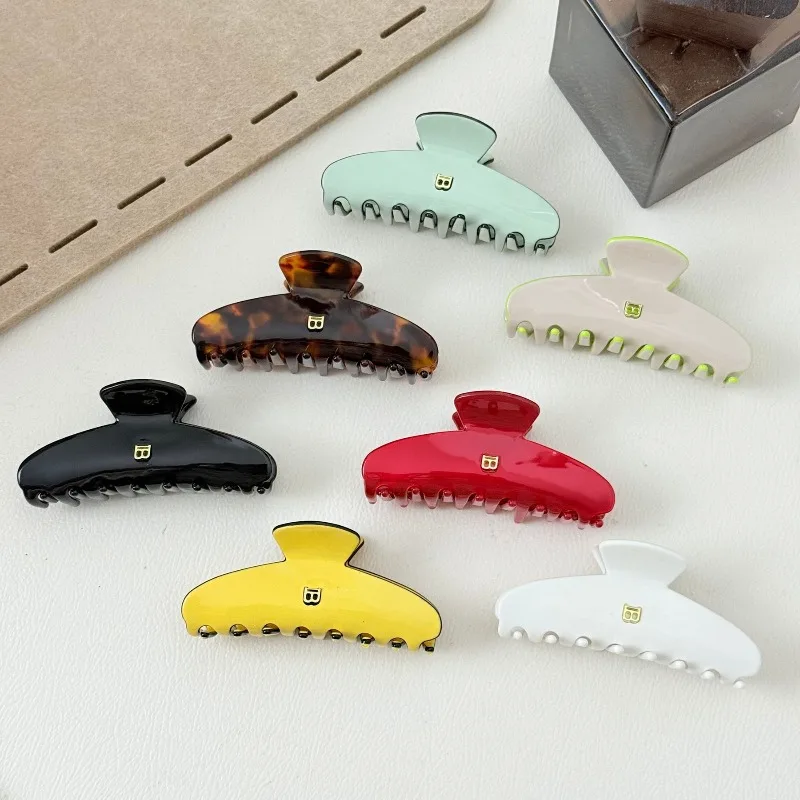 

Korean b version temperament simple acetic acid letter grab clip back head hair accessories hairpin