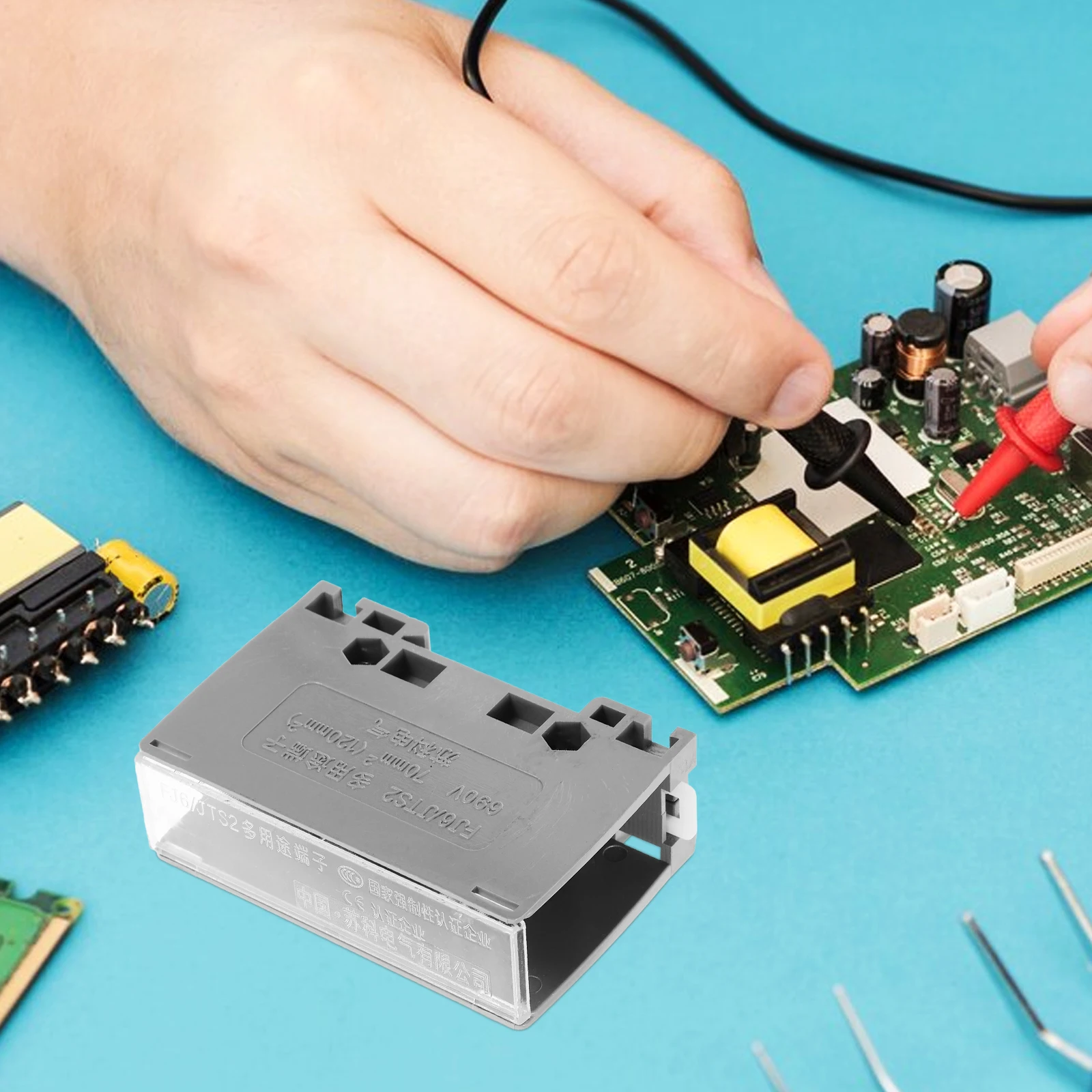 

1 in 6 Out Din Rail Terminal Blocks Push in Wire Connectors Terminal Block Assembly for Circuit Breaker Panel Distribution