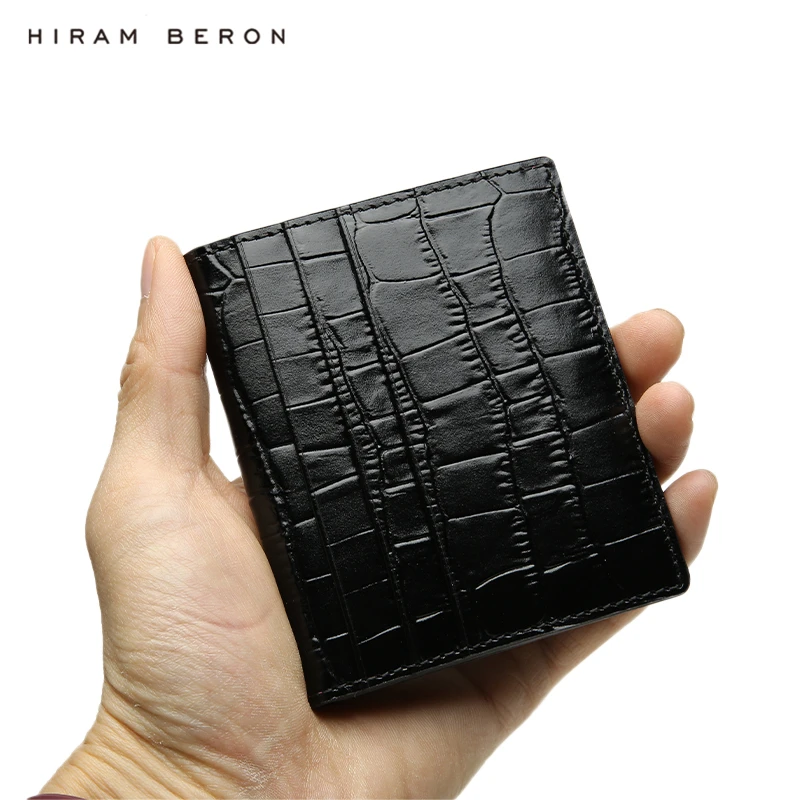 Hiram Beron Crocodile Embossed Leather Wallet Card Holder Popular Style for Middle East Family Boy Friend Gift