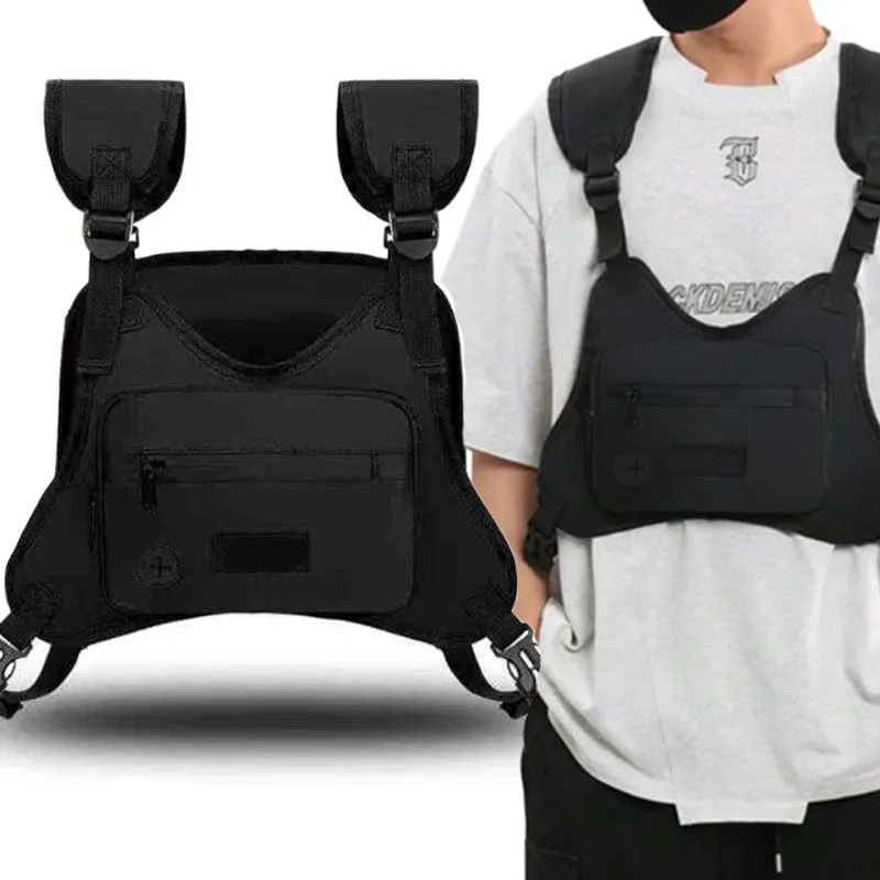 

Уличная нагрудная сумка, тактическая сумка-мессенджер, многофункциональный модный жилет для любителей, спортивная сумка через плечо, унисекс, уличная поясная сумка