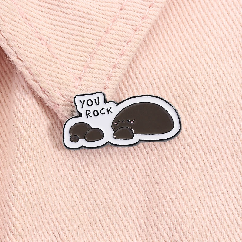 You Rock Emaille Pin Kreative Cartoon Geologie Wortspiel Metall Brosche Revers Rucksack Abzeichen Lustige Schmuck Geschenke Für Freunde