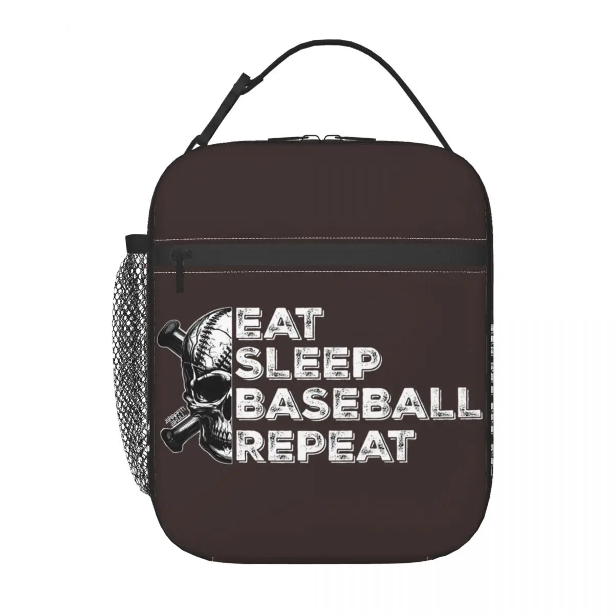 Eat Sleep Baseball Repeat (10) Insulated Lunch Bag for Women Children Portable Food Boxes Thermal Lunch Box Tote