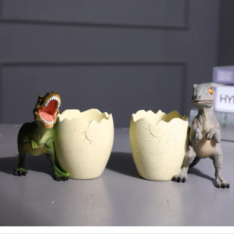 

Dinosaur Pen Pencil Container Holder Desktop Storage Box Jar Figurines Desk Ornaments Home Decor Decoration Accessories