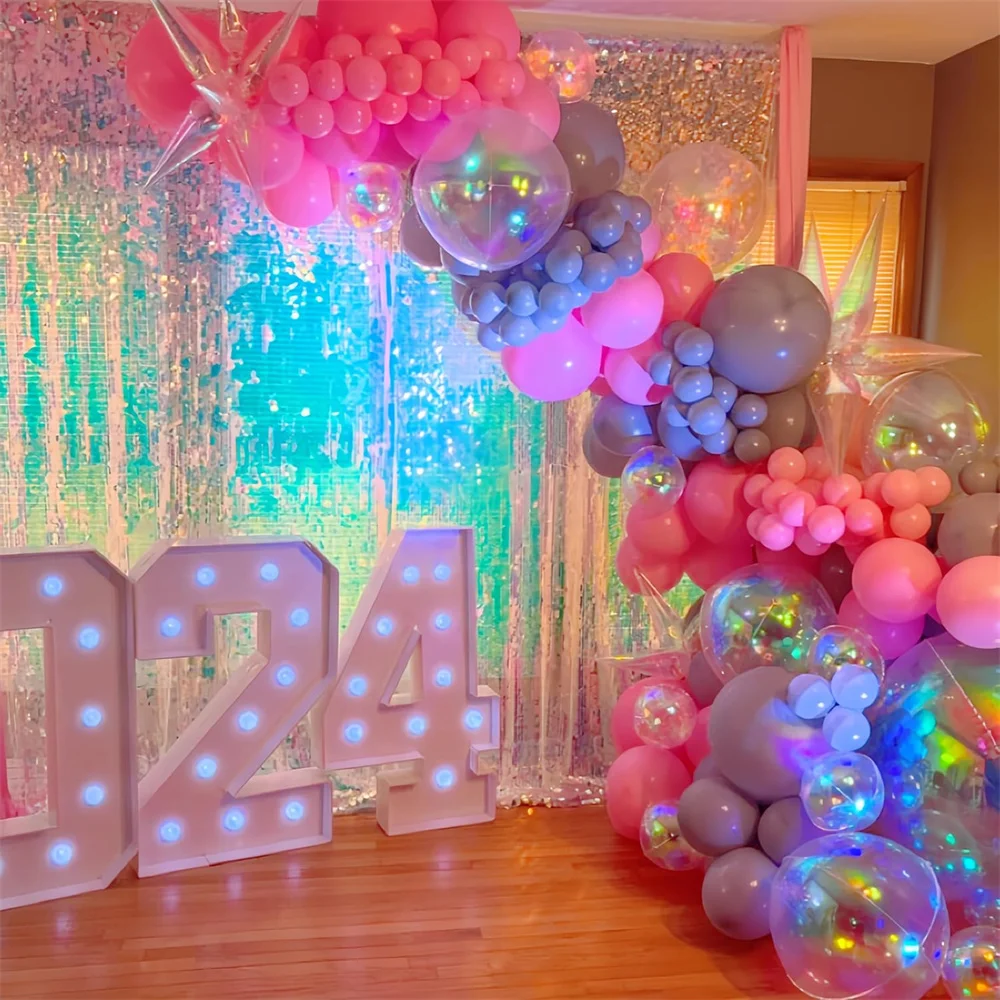 2szt 22inch 4D Transparent Colorful Balloon Birthday Wedding Graduation Ceremony Gender Unveiling Outdoor Party Decor