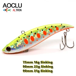 AOCLU Wobbler Super Quality Sinking VIB Vibration 75mm 16g 90mm 23g 31g Hard Bait Fishing Lure Bass Fresh Salt Water VMC Hooks