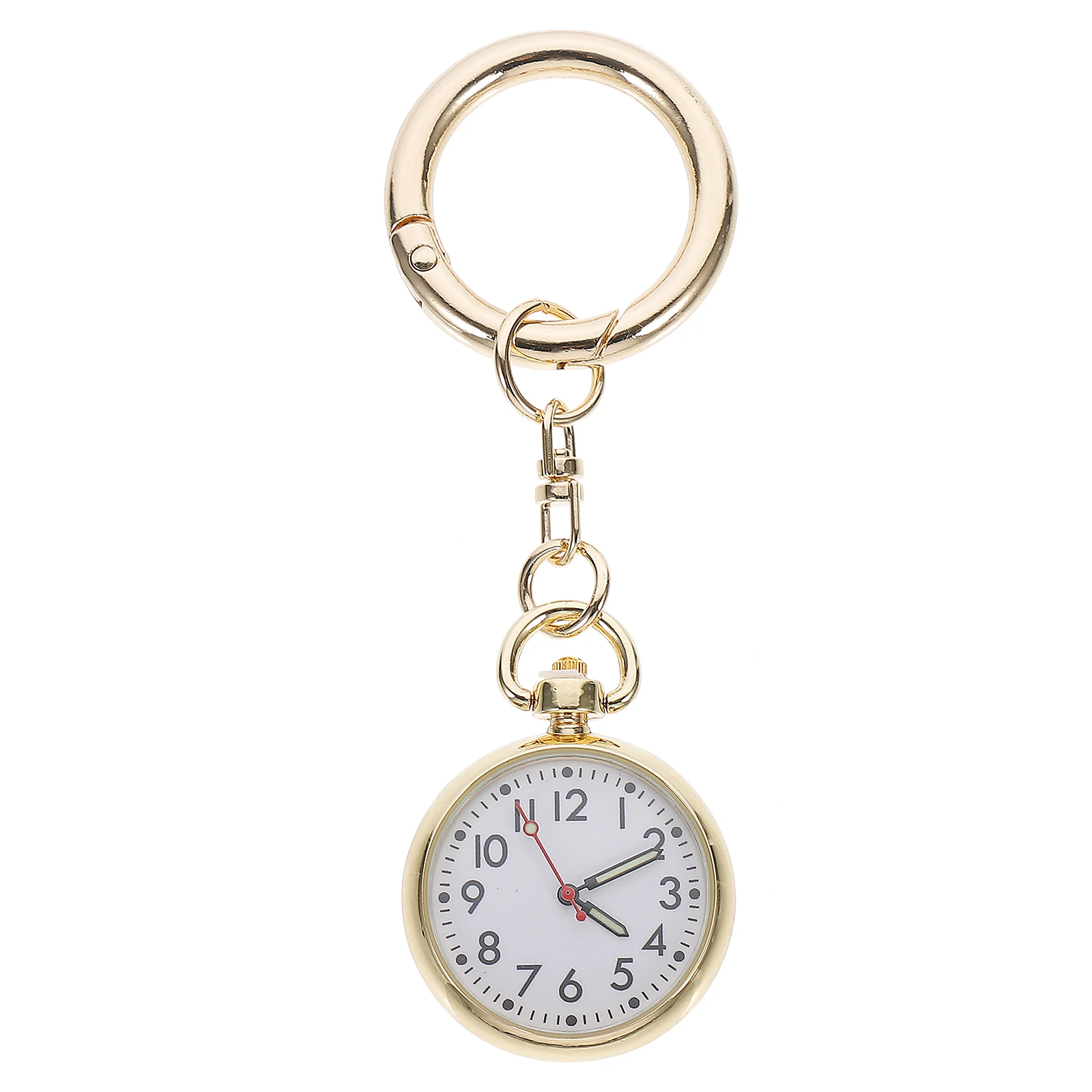 

Stylish Nurse Watch Luminous Hanging Pocket Watch with Key Buckle Easy to Read Clear Numbers Portable Gift Nurse Gift