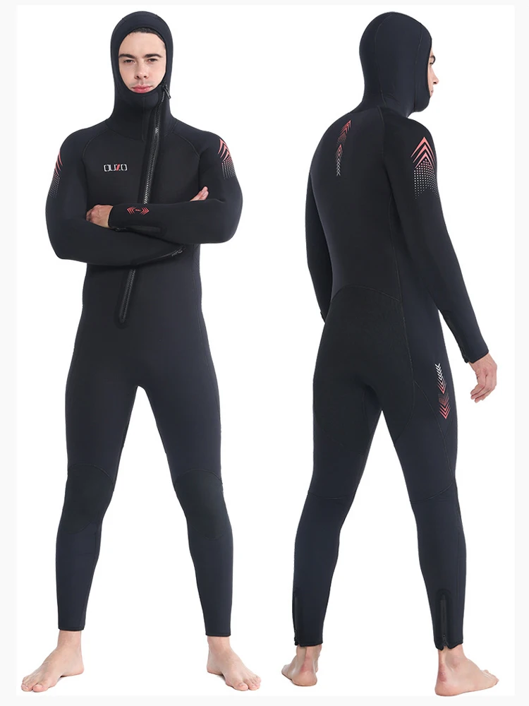 Wetsuits Men's Ultra Stretch 7mm Neoprene Wetsuit, Winter Warm Front Zip Full Body Diving Suit for Snorkeling Scuba Diving Swim