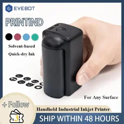 EVEBOT PRINTIND Portable Handheld Industrial Inkjet Printer Bluetooth Wireless Smart Mini Printer Quick-dry Ink (Permanent Ink)