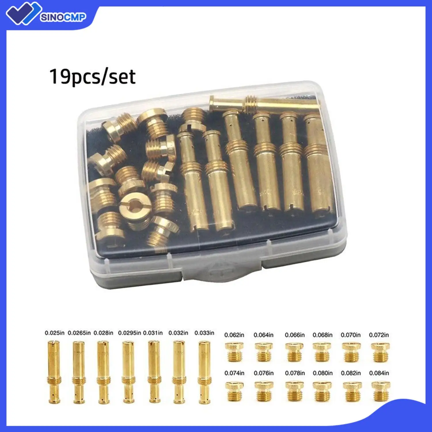 

19Pcs Carburetor Jet Kit with 7 Intermediate Jets and 12 Main Jets for S&S Cycle Super B E G Carburetors V-Twin For MFG