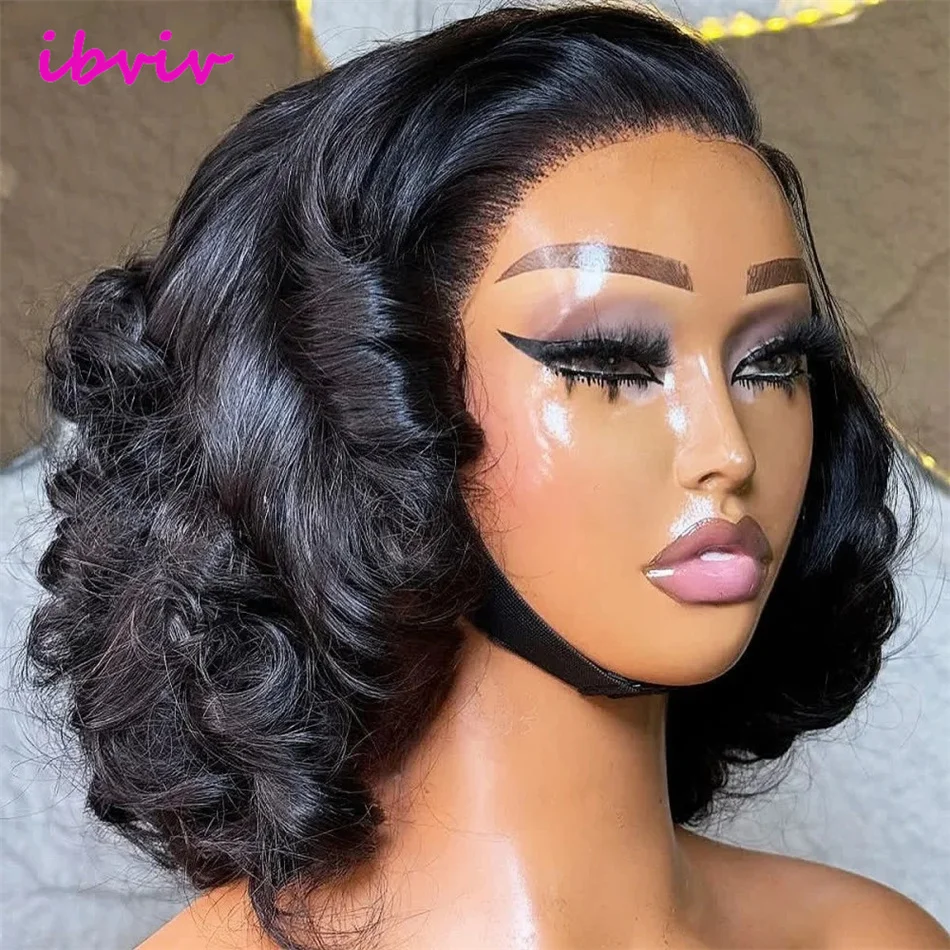 密度250%、ベトナム産100%人毛ルーズウェーブウィッグ、13x4フロント、弾むようなウェーブウィッグ、人毛ナチュラルブラック、黒人女性向け、12インチ