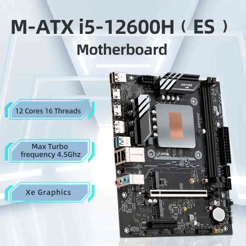 DIY Gaming Computer ERYING Desktop Motherboard CPU RAM COMBO Kit i5 12600H 12C16T DDR4 RAM Gaming PC Computer Office placa mae