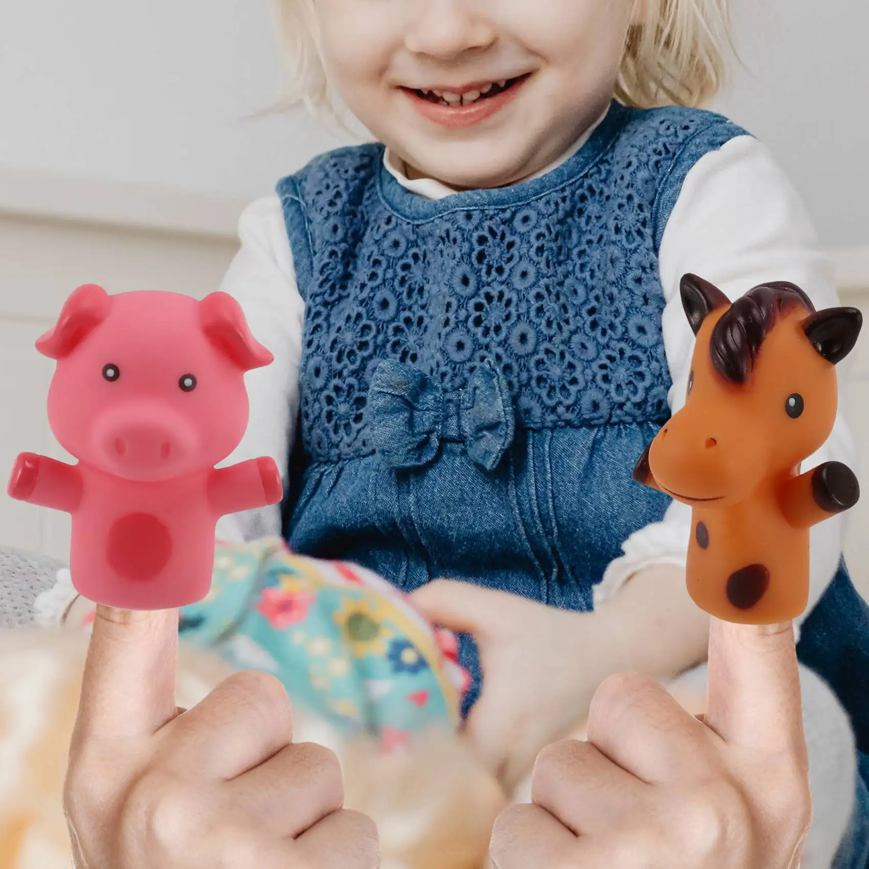 

【Flash Sale】Finger Puppets For Children And Babies 5 Farm Animals Set