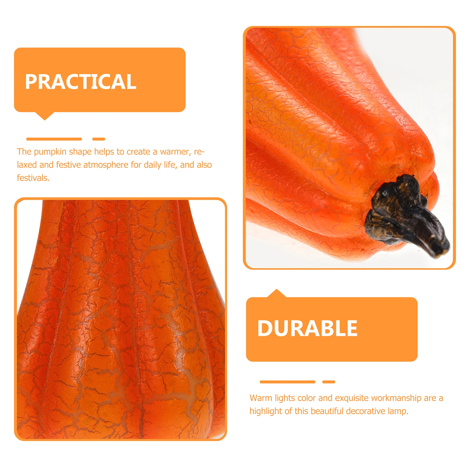 LED Pumpkin Lamp Resin Material Warm Light Decor Bedroom Living Room Study Party Scene LED Lighting