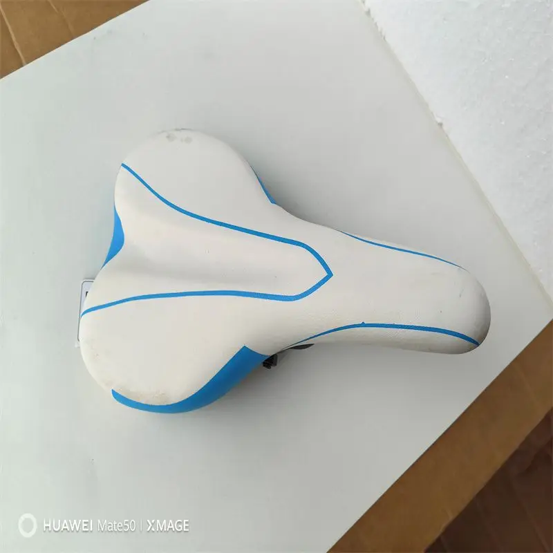 White Blue Bicycle Seat Cover Soft Padded Breathable Non-Slip Bike Saddle Cushion for Outdoor Cycling Mountain Road Bikes Adults