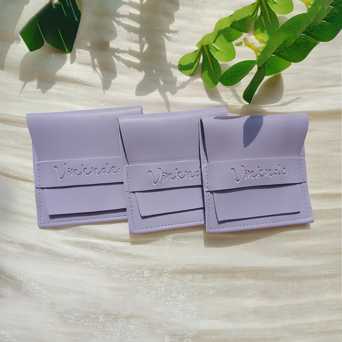 

DIY 12x12cm Beads Jewelry Making Organizer Pouches PU Leather Envelope Flap Pocket Custom Logo Wedding Party Candy Gift Boxes
