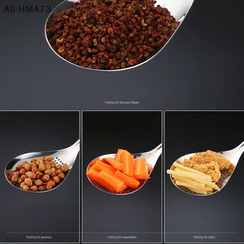 

1Pc 2025 New Stainless Steel Strainer Spoon Kitchen Tool Colander Spaghetti Drain Spoon Food Filtration Spoon