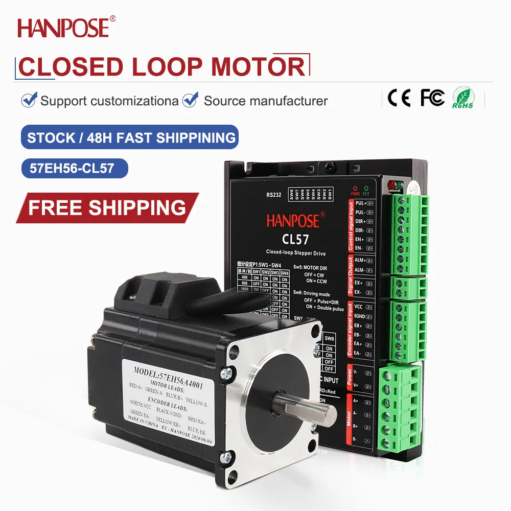 closed-loop stepper motor  NEMA23 57EH56+CL57 drive 4.0A 2.0V  real-time coordinate reading, no step loss, stable operation