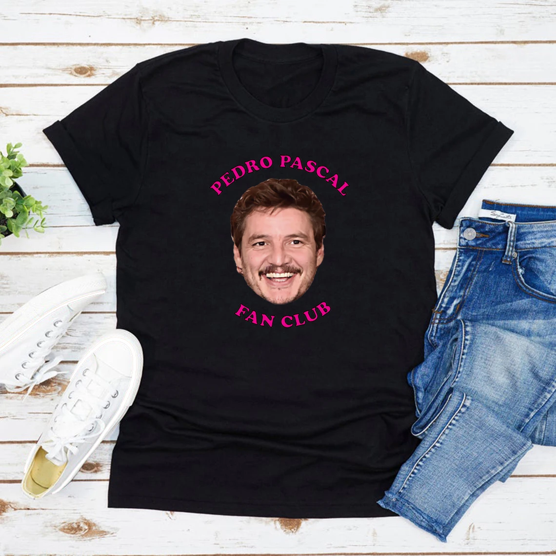 Pedro Pascal Fan Club T-Shirt Unisex Graphic T Shirts Short Sleeve Tshirt Funny Streetwear Top Pedro Pascal Fans Gift Shirt