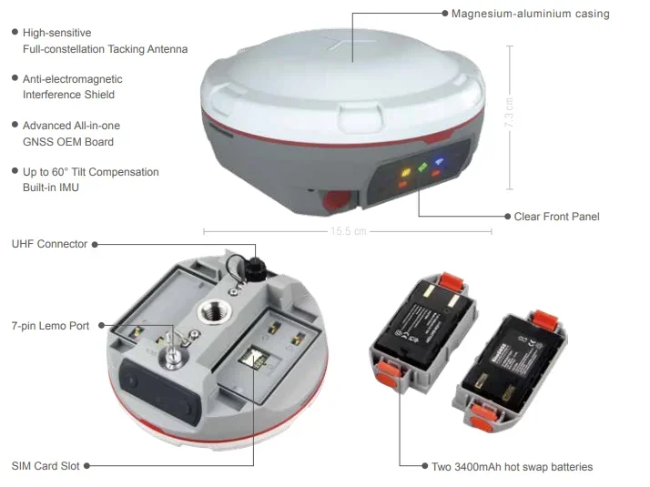 센티미터 수준의 정확도 GPS 1198 채널 컴팩트, ComNav T30 IMU GNSS 리시버, 신제품