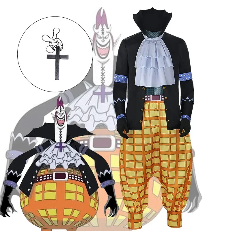 

Anime Gekko Moria Cosplay Costume Men Coat Pants Full Set Oka Shichibukai Moria Role Play Uniform Suit Halloween Carnival Party