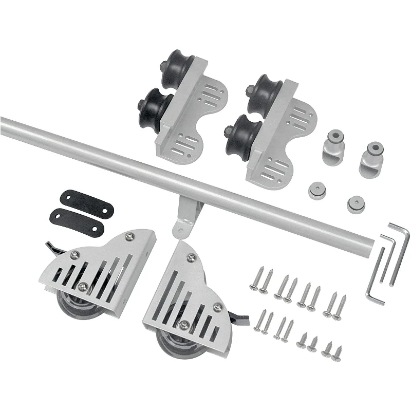 Imagem -05 - Retrátil Deslizante Biblioteca Hardware Kit sem Escada Round Tube Rolling Ladder Track Rolo de Assoalho com Freio 10ft300cm