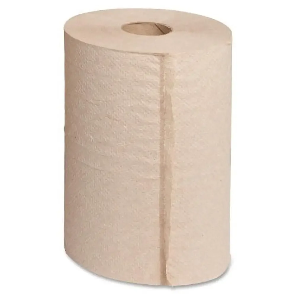 Recycled Brown Hardwound Paper Towels Roll 12 Count 350ft One-Ply