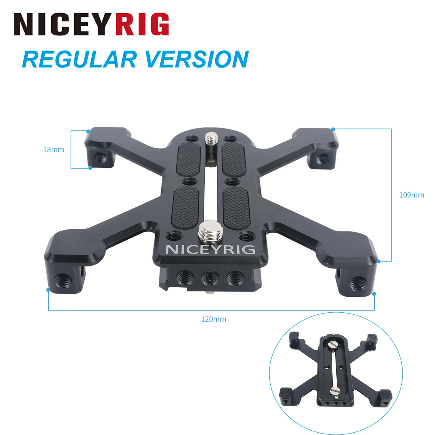 

NICEYRIG Baseplate for Arca-Swiss Standard Tripod/Ground Shooting Switch with Four-feet Stand Support (Regular/Plus Version)