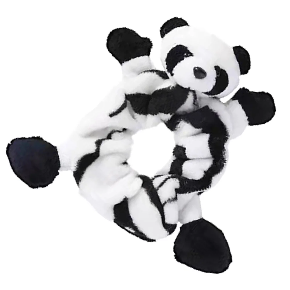 

Panda Hair Band Ribbons Rope Hairband Plush Tie Lace up Cloth Ponytail Women's