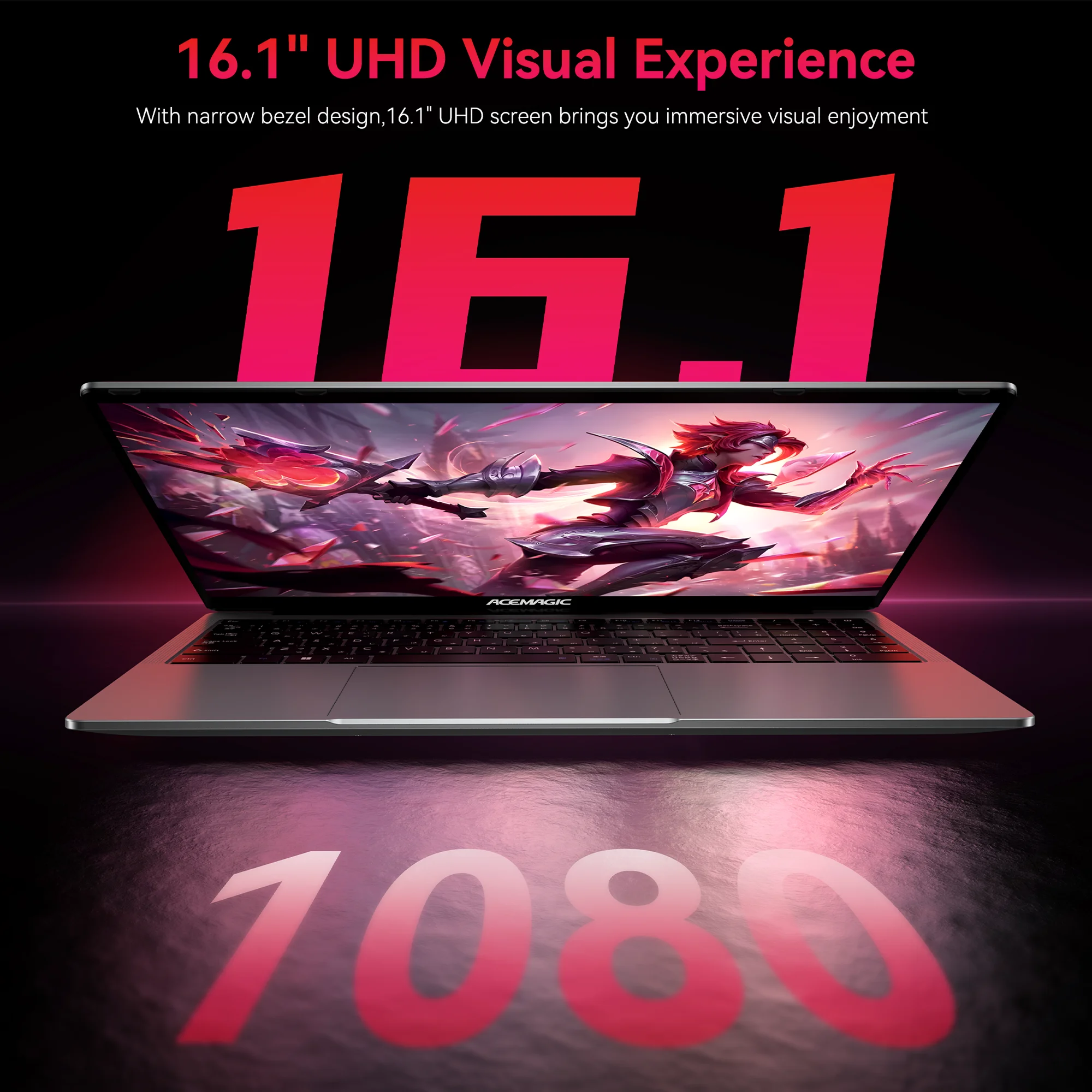 แล็ปท็อป ACEMAGIC AX16pro ขนาด 16.1 นิ้ว Ryzen7 5800U แล็ปท็อปสำหรับเล่นเกม RAM 16GB SSD 512GB หน้าจอความละเอียดสูง 1920 * 1080 60HZ ความเร็ว 4.3GHZ