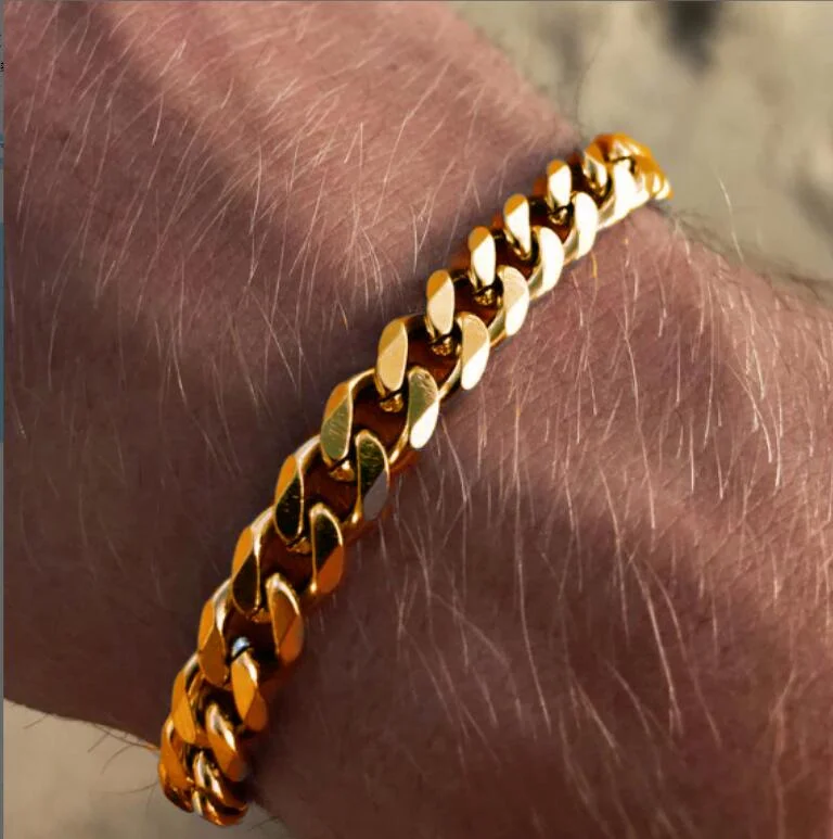 جديد عصري الكوبية سلسلة الرجال سوار كلاسيكي الفولاذ المقاوم للصدأ 3/5/7 مللي متر عرض سلسلة سوار للرجال النساء مجوهرات هدايا 2024