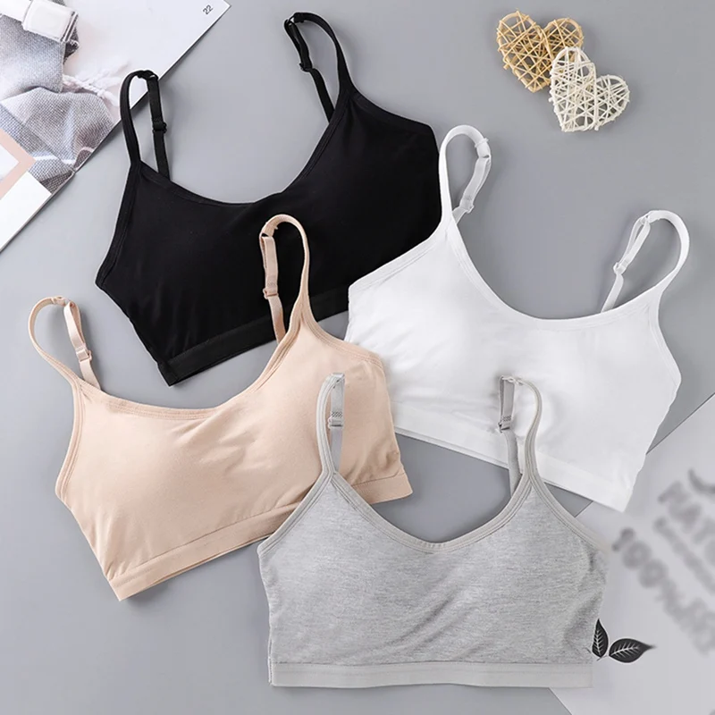 Training Children Girl Bra Underwear Puberty Student Children Tops Solid Kids Underwear Bra Vest Children Teenage Clothes 10-18Y