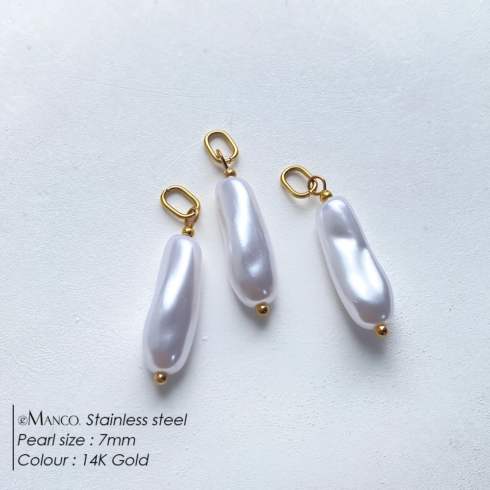 EMANCO Fashion Imitation Pearls Charms Classic Stainless Steel Jewelry Can Make DIY Women's Necklace Earrings Factory Direct