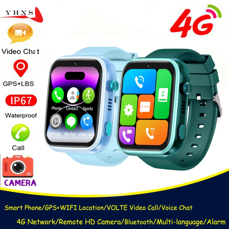 Smart 4G Kids GPS WIFI Trace Location Sim Card Phone  Watch with Camera, Voice Video SOS Calls Whatsapp Ideal for Child Students