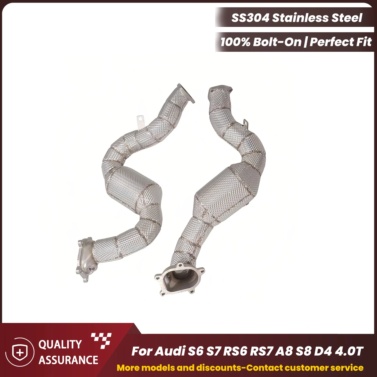 

ECCF Downpipe With Heat Shield For Audi S6 S7 RS6 RS7 A8 S8 D4 4.0T Aggressive Exhaust Sound High Flow Performance Upgrade