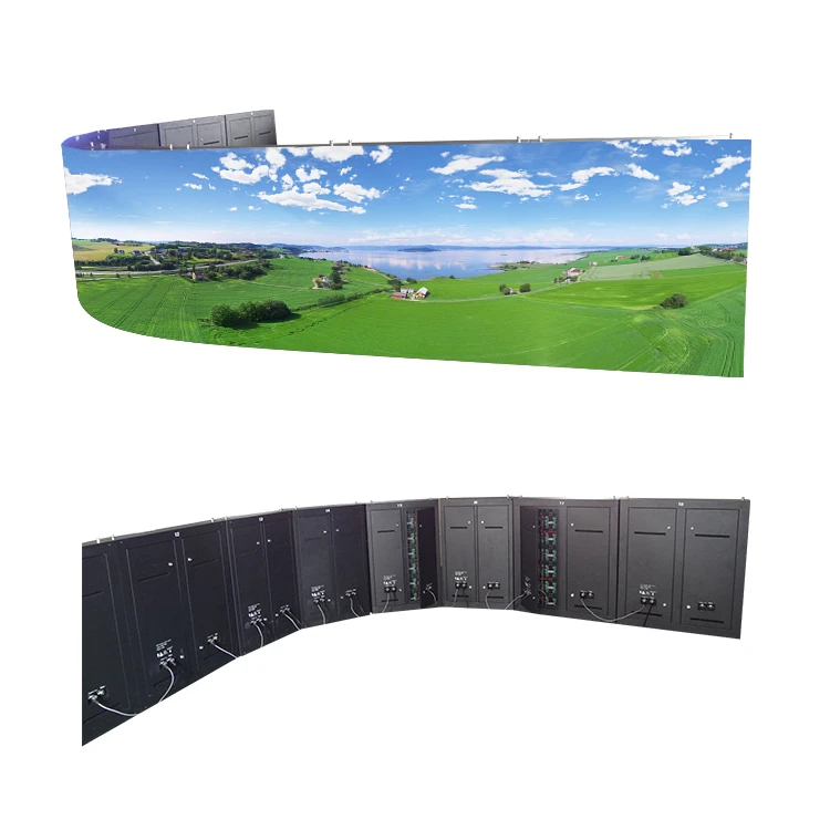 Outdoor Curved P4 4mm LED Video Wall Panel 3840Hz Refresh Rate Flexible Advertising Display Screen Elevator Retail Shopping Mall