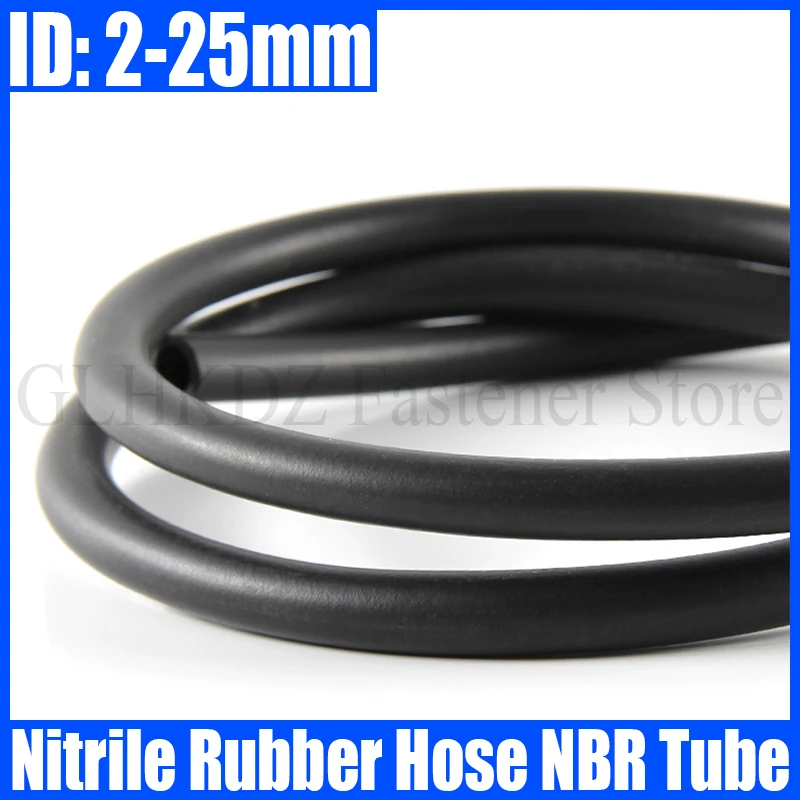 1 Meter Black Nitrile Rubber Hose ID 2-25mm Oil Resistant Rubber Pipe NBR Tube Oil Pipe Gasoline Fuel Delivery Hose Tubing