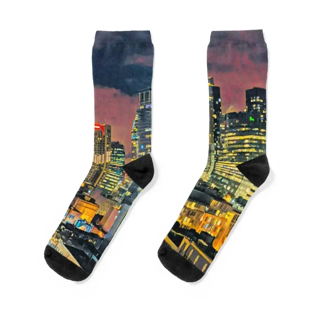 Montreal at Night Socks Stockings winter gifts hip hop Mens Socks Women's