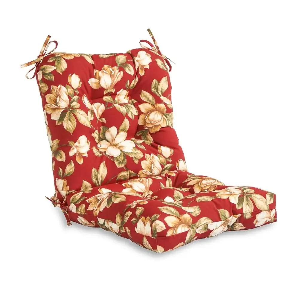

Outdoor Roma Floral Reversible Tufted Chair Cushion 38 x 21 in. Stain Resistant UV Resistant Polyester Fill Floral Theme