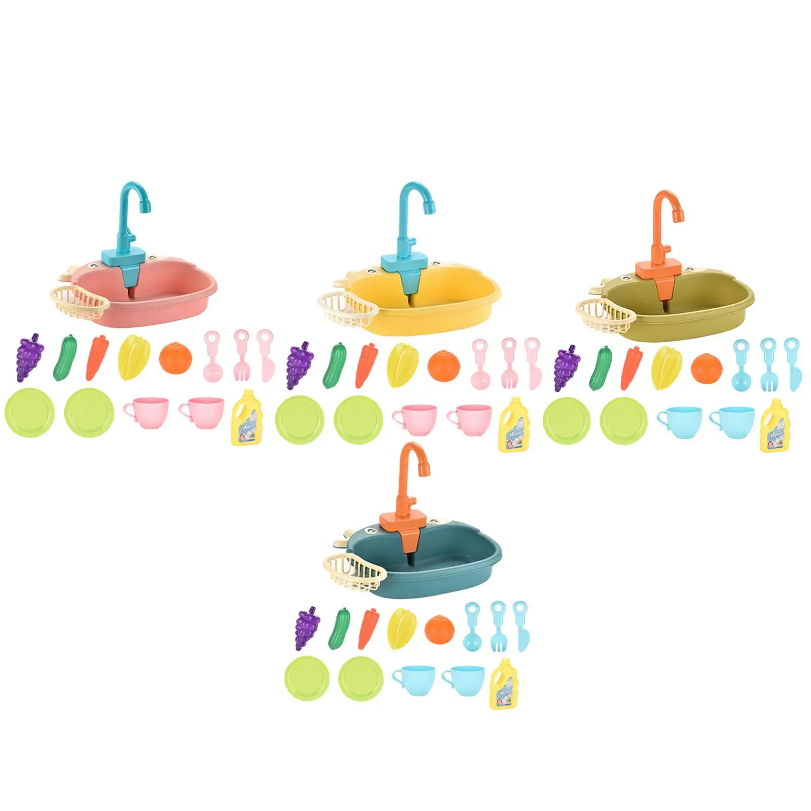 キッチンシンクのおもちゃ 流水付き クリーニングアクセサリー シミュレーション ロールプレイングゲーム プレイシンク 子供 男の子 女の子 幼児用
