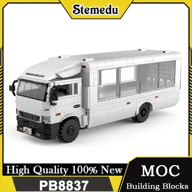 830PCS Dream Carriers Series F3 Closed Trailer Truck Technical Car Model Building Blocks Bricks Toys for Kids Adults Boys Gifts