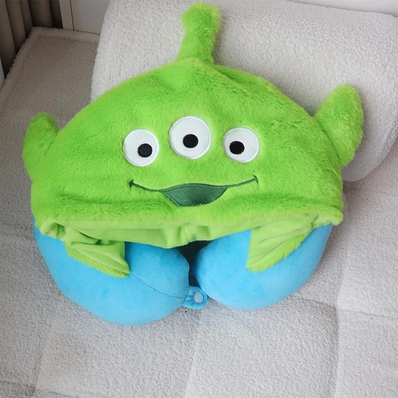 Anime Stitch Alien Neck Pillow, Confortável, Ponto, Escritório, Sesta, Desenhos Animados, Portátil, Com Capuz, Em Forma de U, Presentes para Adulto