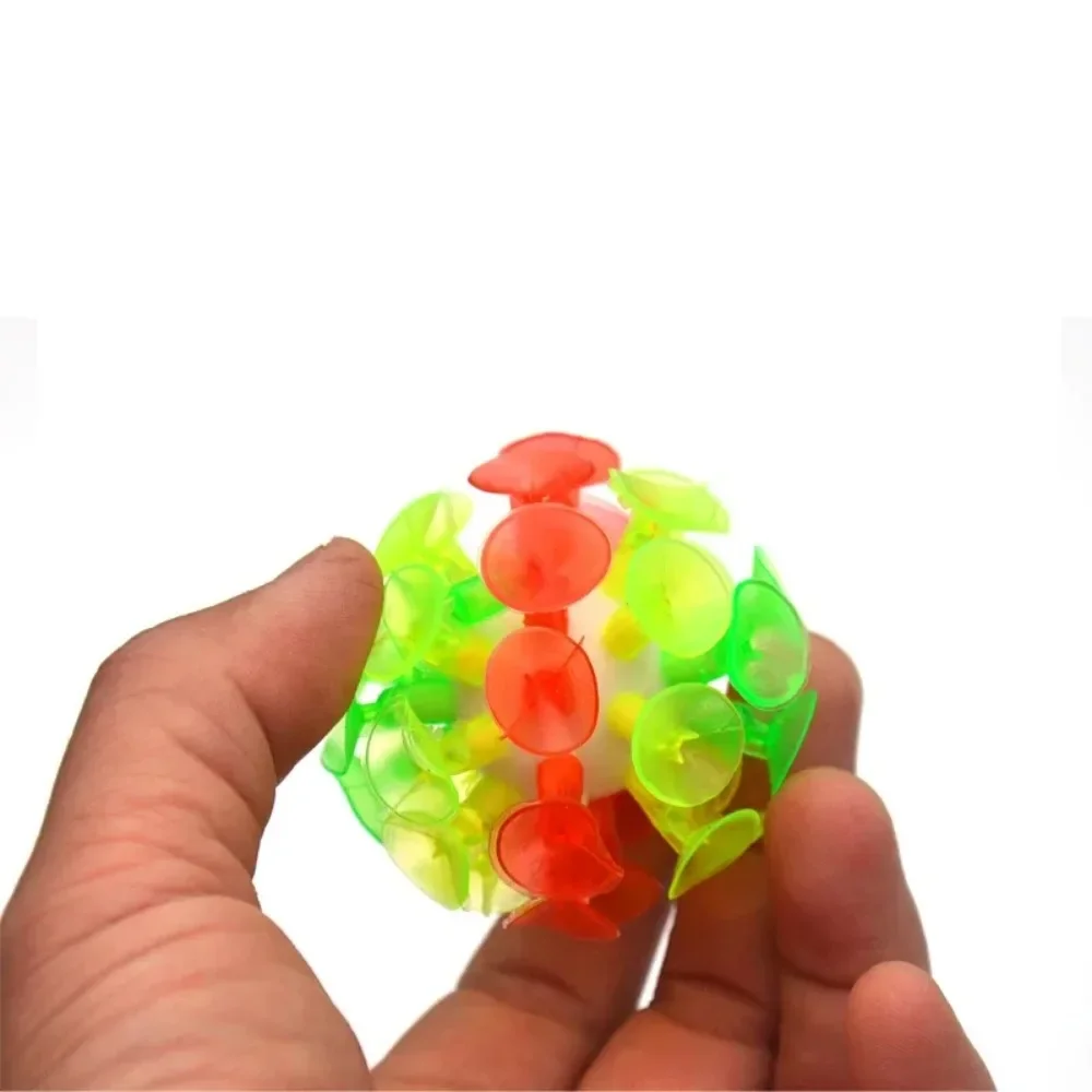 Plastic Soft Children Outdoor Fun Sport Games Sucker Sticky Self-Adhesive Glowing Ball Educational Novelty Toys Kids Ball Toy