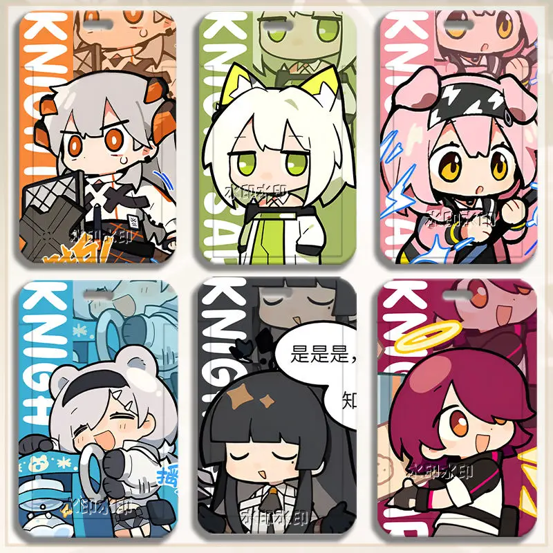 Muelsyse Amiya Anime Card Cover Arknights Q Version Cartoon Protective Cover for Subway Cards Credit Cards Game Peripheral Gift